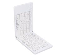 LICAEVEY Teclado Bluetooth Plegable 5.0 - Teclado Inalámbrico Recargable Ultra Delgado con Cierre Magnético | Teclado de Bolsillo Portátil para Dispositivos Android y Wins (White)
