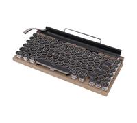 LICAEVEY Teclado de Máquina de Escribir Retro, Teclado Mecánico Inalámbrico para Juegos con Interruptores Azules, 14 Modos de Retroiluminación, Conectividad USB C BT para Tableta, Portátil, (Grano
