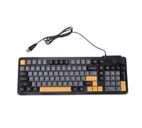LICAEVEY Teclado para Juegos por Cable, Teclado Ergonómico de Membrana Retroiluminado con Perilla Programable para Escribir Trabajos de Oficina y Juegos de PC