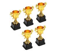 LICAEVEY Trofeo de Plástico de 16,5 Cm, 5 Piezas de Premio a los Logros de los Niños con Acabado Dorado, Trofeo de Competición Deportiva Ligero para Eventos Escolares, Celebraciones de Jardín de