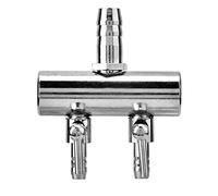 LICAEVEY Válvula Divisora de Flujo de Aire de Acuario de Acero Inoxidable, Colector de Control Ajustable de 6 Vías de 8 Mm a 4 Mm para Bomba de Oxígeno de Pecera, Regulador de Aire Multipuerto