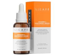 Licape Suero de vitamina C para la cara, 30 ml, alta dosis de suero hialurónico, hidratación y cuidado para una piel radiante, aclarador, equilibra el tono de la piel y contra manchas de pigmentación