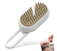 Licca Pet Hair Remover, 3-In-1 Self-Cleaning Steam Pet Brush, for Dogs Cats, Removes Tangled and Loose (White)