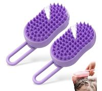 Licca Pet Hair Remover, 3-In-1 Self-Cleaning Steam Pet Brush, for Dogs Cats, Removes Tangled and Loose (Purple*2)