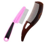 Lice Removal Brush, Lice Comb, Gentle Scalp Massage Lightweight Sturdy Scalp Sweep Comb, 1 Set Lice Pick Brush for Men, Women, Kids, 8.27x1.97"/7.09x1.77" Brown and Pink