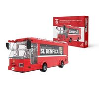 LICENÇA Oficial Sport Lisboa E Benfica. Autocarro da equipa Sport Lisboa e Benfica. Conjunto de construção com 332 peças, 24 cm. Presente para meninos e Meninas com Mais de 7 Anos. Neko Brands