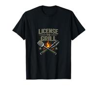 Licencia a la Parrilla de la Plantilla de la Insignia de Cocina Camiseta