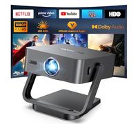 [Licencia de Netflix/Dolby Audio] Proyector inteligente FUDONI 4K con WiFi 6 y Bluetooth, Keystone automático/enfoque eléctrico, corrección de zoom, compatible con HDMI/USB/iOS/Android, proyector