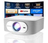 [Licenciado] Proyector inteligente con aplicaciones integradas, WiFi Bluetooth, mini proyector 4K nativo 1080P, 400 lúmenes ANSI, enfoque Keystone/eléctrico, Android 13 NTV, proyector de película para