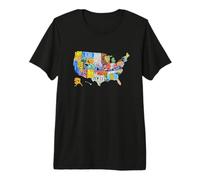 License Plate American Flag US Map Art American Map Shirt Camiseta Premium