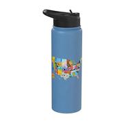 License Plate American Flag US Map Art American Map Shirt Stainless Steel Insulated Water Bottle