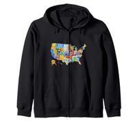 License Plate American Flag US Map Art American Map Shirt Sudadera con Capucha