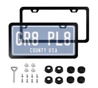 License Plate Bracket - Car License Plate Frame, Stainless Steel with Screw Cap | Front Rear Licenses Plates Frames For Truck RV SUV Commuting Urban Touring Daily Driving Family Outings Short Trips