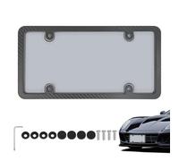License Plate Frame and Protector, Standard Size Front Rear Cover Set, Anti-Rust Shield with Fastener Caps, Slim Fit Exterior Decoration Mount, Ideal for Cars, Travel, Daily Driving, Commuting