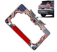 License Plate Frames - 250th Memorial Eagle Metal Protector | Patriotic Flag Vehicle Tag Holder, Standard Size Automotive Plate Frame For Men Women Sedan SUV RV Scooter