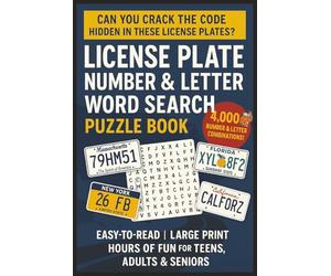 License Plate Number & Letter Word Search Puzzle Book For Teens, Adults & Seniors: Large Print Easy To Read 4000 Words | Featuring Real Plate Formats ... Perfect Gift for Stress Relief & Puzzle Lover