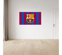 Licensed Décor Adhesivo de pared de vinilo del FC Barcelona, tamaño mediano, 100 cm de ancho x 60 cm de alto, escudo a todo color de la marca rojo y azul