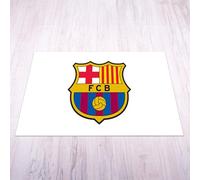 Licensed Décor Alfombra pequeña del FC Barcelona (70 cm (Ancho) x 100 cm (Alto) - Escudo a Todo Color sobre Blanco