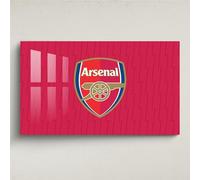 Licensed Décor Arsenal FC - Arte acrílico para pared, tamaño grande, 130 cm de ancho x 80 cm de alto, escudo de color sobre textura iluminadora