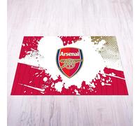 Licensed Décor Arsenal FC - Tapete Mediano (125 cm (Ancho) x 100 cm (Alto) - Escudo Completo en Salpicaduras de Color