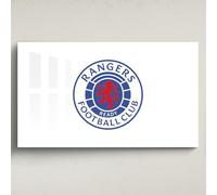 Licensed Décor Arte acrílico para pared de Rangers Football Club, grande (130 cm (ancho) x 80 cm (alto) - escudo a todo color sobre blanco