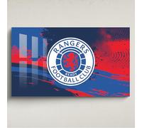 Licensed Décor Arte acrílico para pared de Rangers Football Club, grande (130 cm (ancho) x 80 cm (alto) - escudo a todo color sobre fondo texturizado