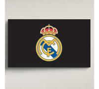 Licensed Décor Arte de pared acrílico del Real Madrid, pequeño (65 cm de ancho x 40 cm de alto) - escudo a todo color en la marca negro