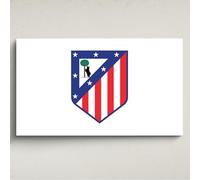 Licensed Décor Atlético de Madrid - Arte acrílico para pared, grande, 130 cm de ancho x 80 cm de alto, escudo a todo color sobre blanco