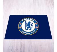 Licensed Décor Chelsea FC - Alfombrilla pequeña (70 cm de Ancho x 100 cm de Alto), Escudo Completo en Azul Oscuro secundario