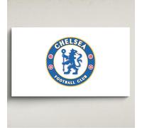 Licensed Décor Chelsea FC - Arte de pared acrílico pequeño (65 cm de ancho x 40 cm de alto) - escudo completo sobre blanco