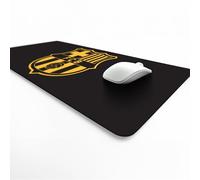 Licensed Décor FC Barcelona - Alfombrilla de escritorio con escudo amarillo sobre negro, 43 x 90 cm