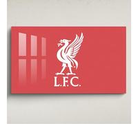 Licensed Décor Liverpool FC - Cuadro decorativo acrílico para pared, tamaño grande, 130 cm de ancho x 80 cm de alto, diseño de pájaro de hígado en blanco sobre la marca roja