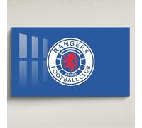 Licensed Décor Rangers Football Club - Arte acrílico para pared, tamaño mediano, 100 cm de ancho x 60 cm de alto, escudo a todo color en azul