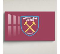 Licensed Décor West Ham United FC - Arte de pared acrílico grande (130 cm de ancho x 80 cm de alto) - escudo de color en clarete