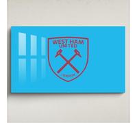 Licensed Décor West Ham United FC - Arte de pared acrílico grande (130 cm de ancho x 80 cm de alto), escudo de color azul