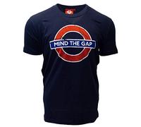 Licensed TFL101MTGN Mind The Gap Underground London T Shirt Navy L