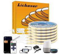 Lichaser 1M Tira LED COB para Paneles Acústicos, 6 Rollos Luces LED WiFi Blanco Cálido Paralela y Compatible con Alexa, COB Tiras LED 12V para Iluminación de Panel Acustico, Vitrinas, Cocina