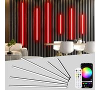Lichaser RGB Tira LED Negras Empotradas para Panel Acústico, 6 WiFi Tiras LED Paneles Insonorizacion Compatibles con Alexa y App, Adhesiva Luz para Panel Madera Acustico (2 * 32+2 * 40+2 * 60 cm)
