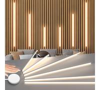 Lichaser Tiras LED Integrado para Panel Acústico, Tira de LED Regulable de 6 Piezas Blanco Cálido en Paralelo con Sensor Táctil, Autoadhesiva para Paneles Acústicos (2 * 40+2 * 60+2 * 90 cm)