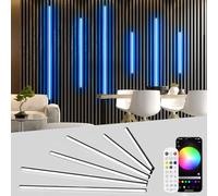 Lichaser Tiras LED RGB para Paneles AcúSticos, 6 WiFi Luces LED Negras Compatibles con Alex, MúSica Sincronizada, Tira de Luz Autoadhesiva para Paneles AcúSticos, Cocina, Panel (40*2+60*2+90*2 cm)