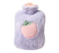 LICHENGTAI Bolsa de agua caliente con revestimiento suave de 1000 ml, bolsa de agua caliente peluche a prueba de fugas, regalos de Navidad para niños, ancianos, novias