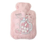 LICHENGTAI Bolsa de agua caliente de peluche regalo para mujer y hombre, bolsa de agua caliente de 1000 ml de PVC, bolsa de agua caliente a prueba de fugas para aliviar el dolor, espalda, cuello y