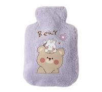 LICHENGTAI Bolsa de agua caliente de peluche regalo para mujer y hombre, bolsa de agua caliente de 1000 ml de PVC, bolsa de agua caliente a prueba de fugas para aliviar el dolor, espalda, cuello y