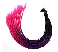 LICHENGTAI Coletas de Motocicleta, Trenzado Pelo para Motocicleta Casco De Motocicleta Locomotora Dirty Braid Peluca Decorativa con Ventosa, Casco Accesorios Peluca de Trenza para Mujer