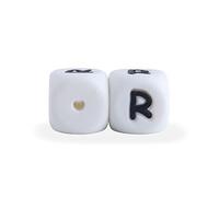 LICHENGTAI Cuentas de Letras de Silicona, Moldes de Silicona para Manualidades, Cuentas de Letras Cubo de Acrílico Letras, para DIY para Ensartar Pulseras, Gargantillas, Joyas U Otras Artesanías