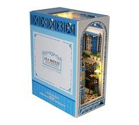 LICHENGTAI DIY Book Nook Kit Iluminación LED Miniatura Casa de Muñecas Puzzle Casa de Muñecas Modelo Kits 3D Puzzle Sujetalibros Booknook Casa de Muñecas de Madera para Adultos Regalo de Cumpleaños