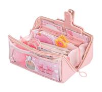 LICHENGTAI Estuche escolar extensible de gran capacidad con 4 compartimentos portabolígrafos, material escolar estacionario para niñas y niñas, rosa, medium, Minimalist