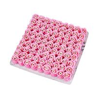 LICHENGTAI Juego de 81 Jabones de Baño Aromáticos, Diseño de Capullos con Pétalos, Caja de Jabón de Aceites Esenciales Perfumados con Olor a Rosa, Envío en Caja de Regalo