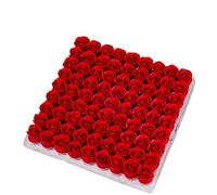 LICHENGTAI Juego de 81 Jabones de Baño Aromáticos, Diseño de Capullos con Pétalos, Caja de Jabón de Aceites Esenciales Perfumados con Olor a Rosa, Envío en Caja de Regalo