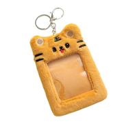 LICHENGTAI Kpop Foto Porta Tarjetas Llavero de Peluche Llavero de Foto Porta Fotocard Kpop de Peluche Porta Tarjeta de Crédito Porta Placa Transparente para Chicas, Chicos, Tigre, M